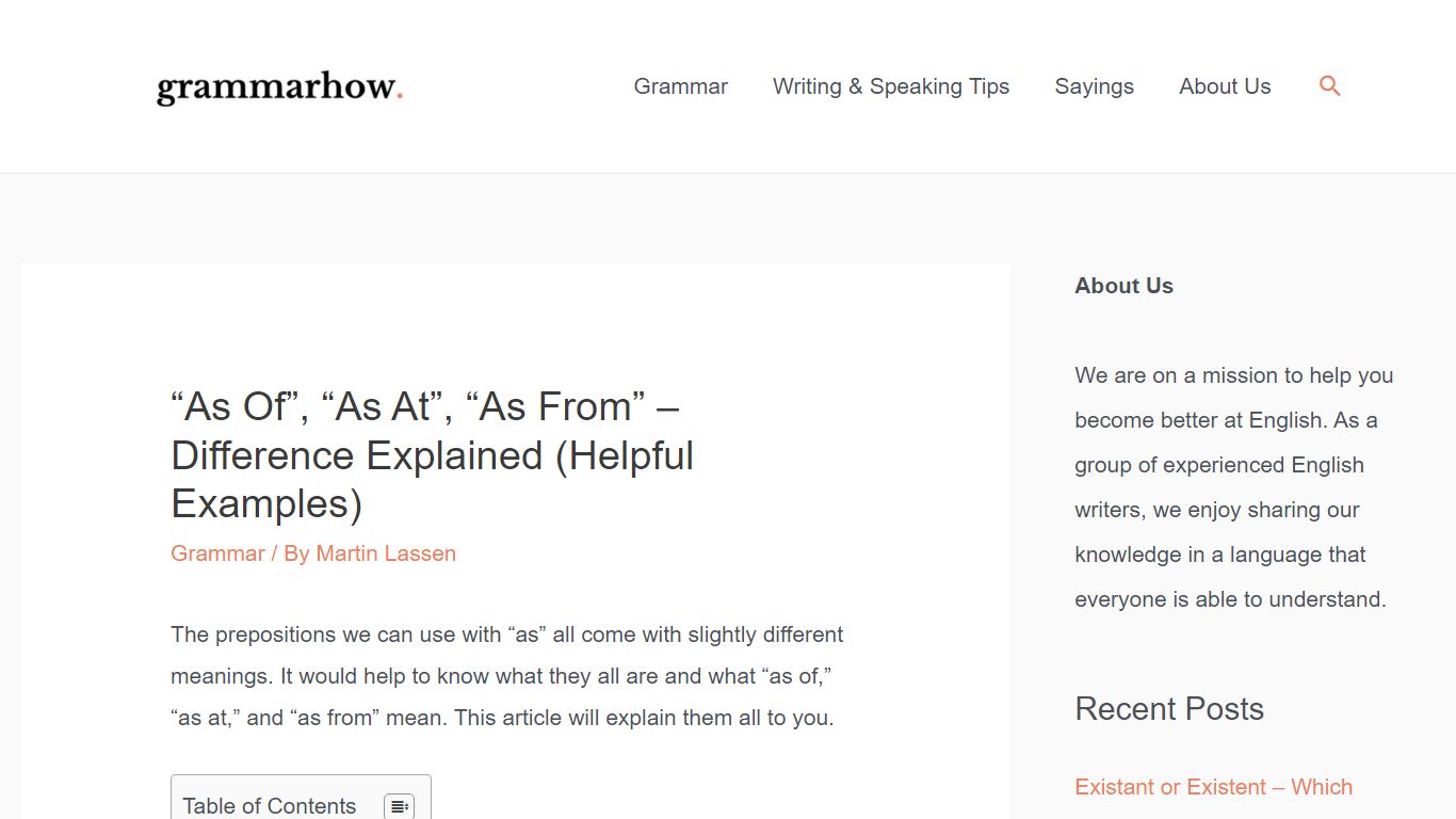 "As Of", "As At", "As From" - Difference Explained ... - Grammarhow